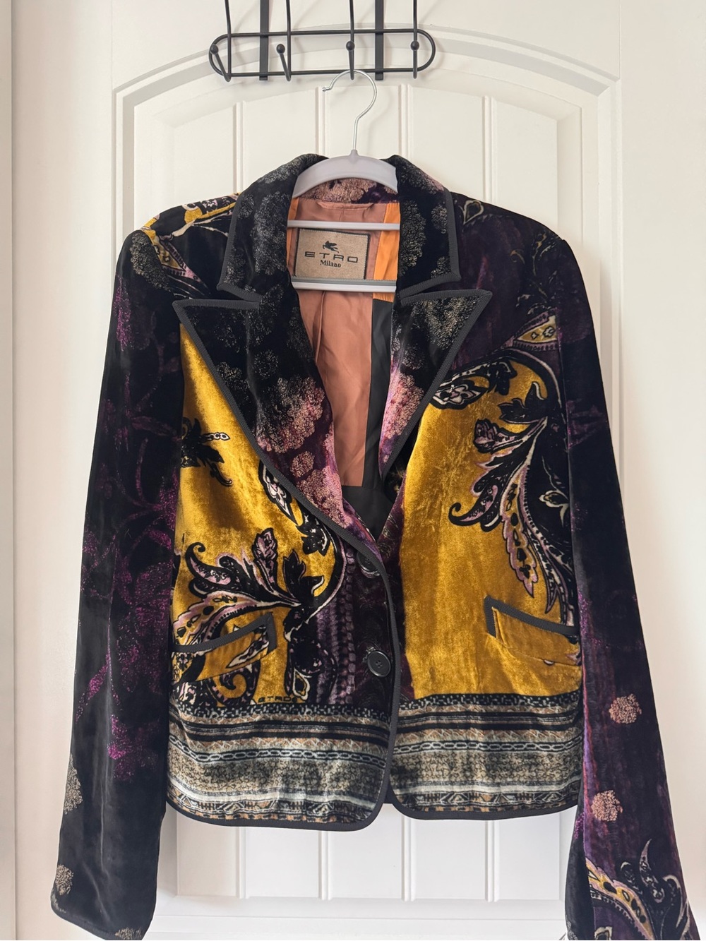 Rare ETRO Milano Silk-Blend Velvet Paisley Blazer IT 44 US 8 Italy
